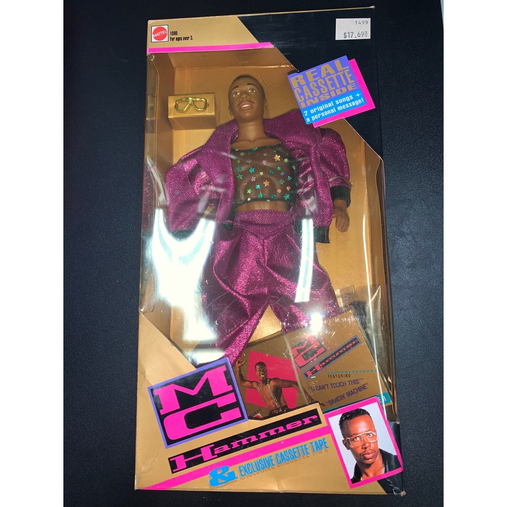 Vintage 1990 Mattel MC Hammer Doll with Exclusive Cassette Tape New In Box 1090